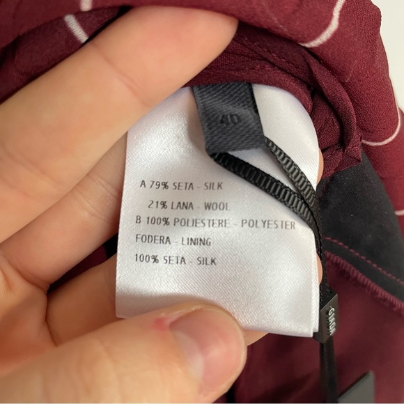 NWT Giada Made in Italy Pleated Mini Dress Red Ombré  Maroon Size 40 - Picture 9 of 11